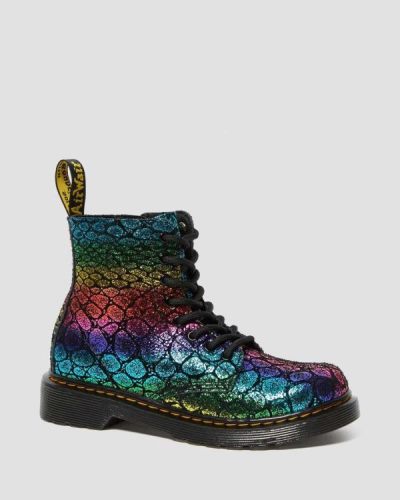 Botines Dr Martens Junior Pascal Metallic Suede Para Niños DR6714L